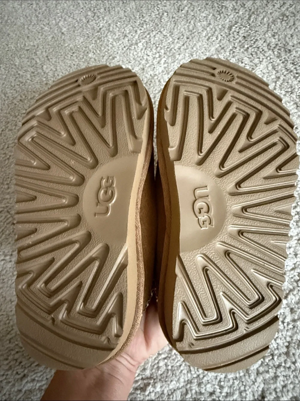 UGG Chestnut Suede Shearling Lined Braided-Trim Clog